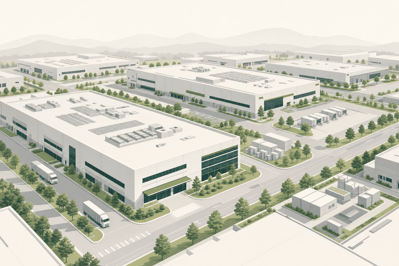 Industriepark in Ostchina für Cluster der Elektronikfertigung